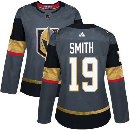 Adidas Vegas Golden Knights 19 Reilly Smith Grey Home Authentic Women Stitched NHL Jersey